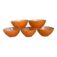 Five old orange duralex bowls