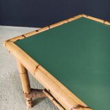 Mediterranean Bamboo Side Table in the style of Audoux Minet, France, 1950s