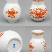 Vase balustre rouge par Meissen, 1960