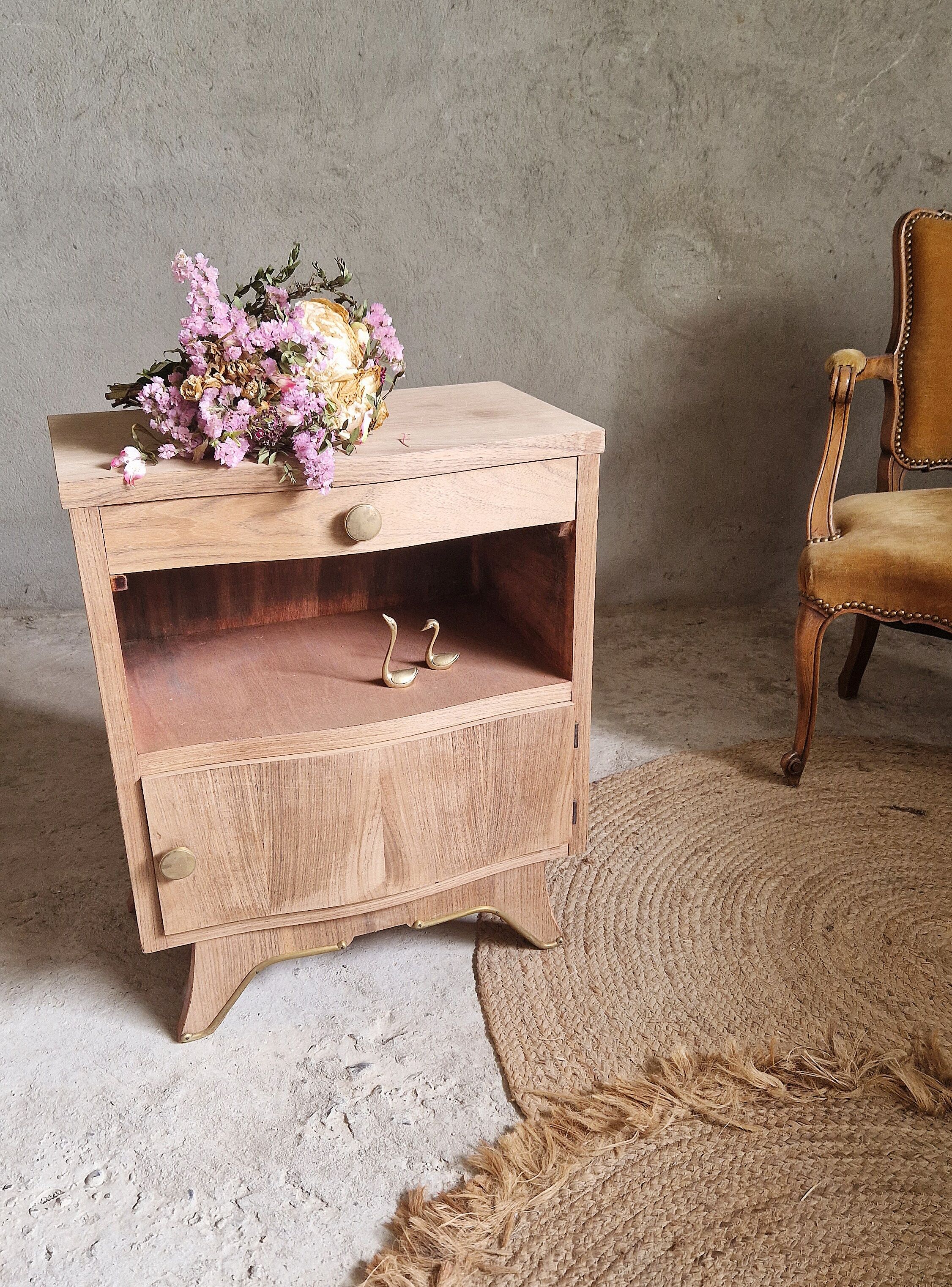 Old and pretty bedside table