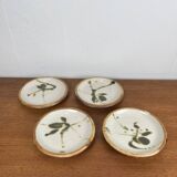 Set of 4 bread plates "La Colombe", 1950/60, Madeleine Brault