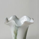 Green and white opaline soliflore vase.