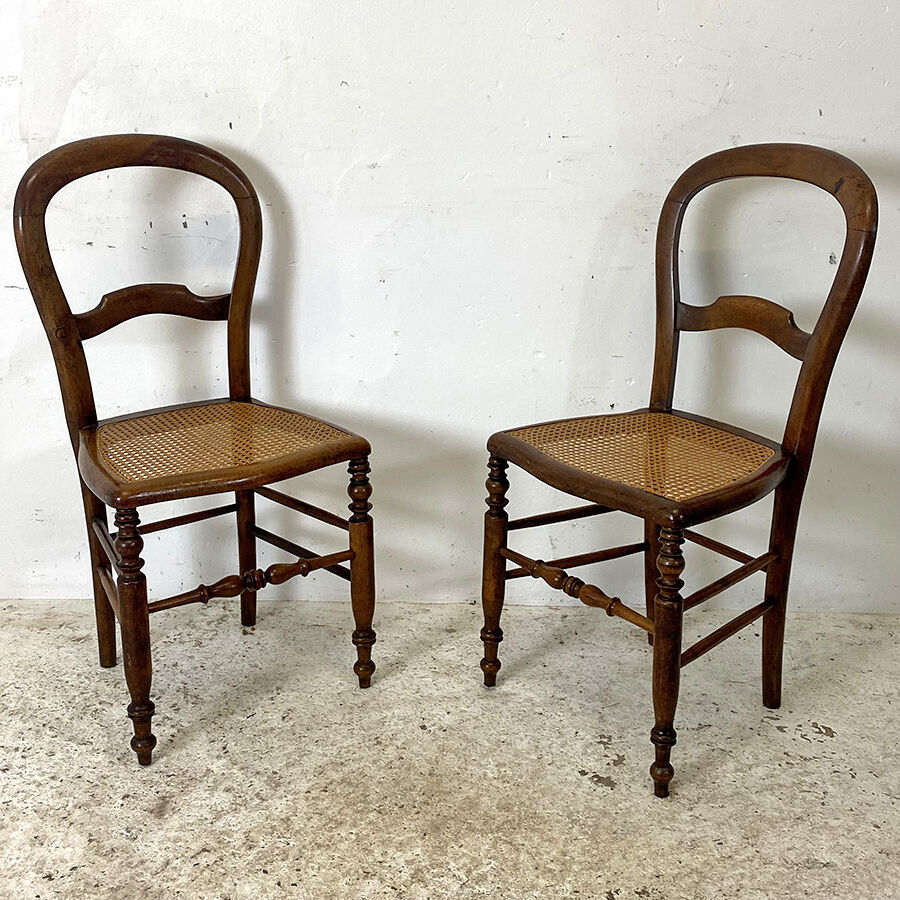 Pair of Louis Philippe canned chairs