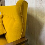 Yellow velvet sofa