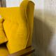 Yellow velvet sofa