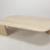 Italian travertine coffee table, 1980s