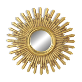 Large Gold Sun Mirror Sunburst Resine Convex 56cm