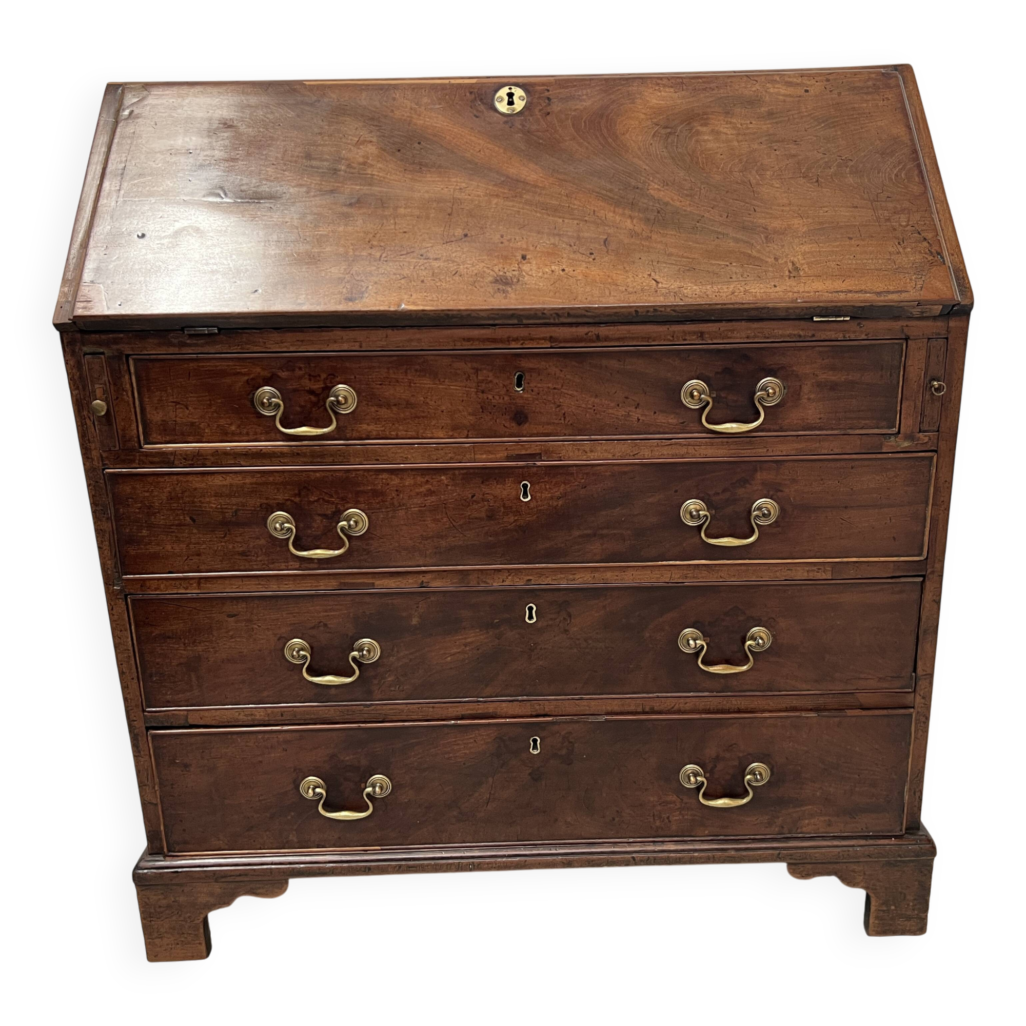 English style mahogany and veneer 19th century slope desk