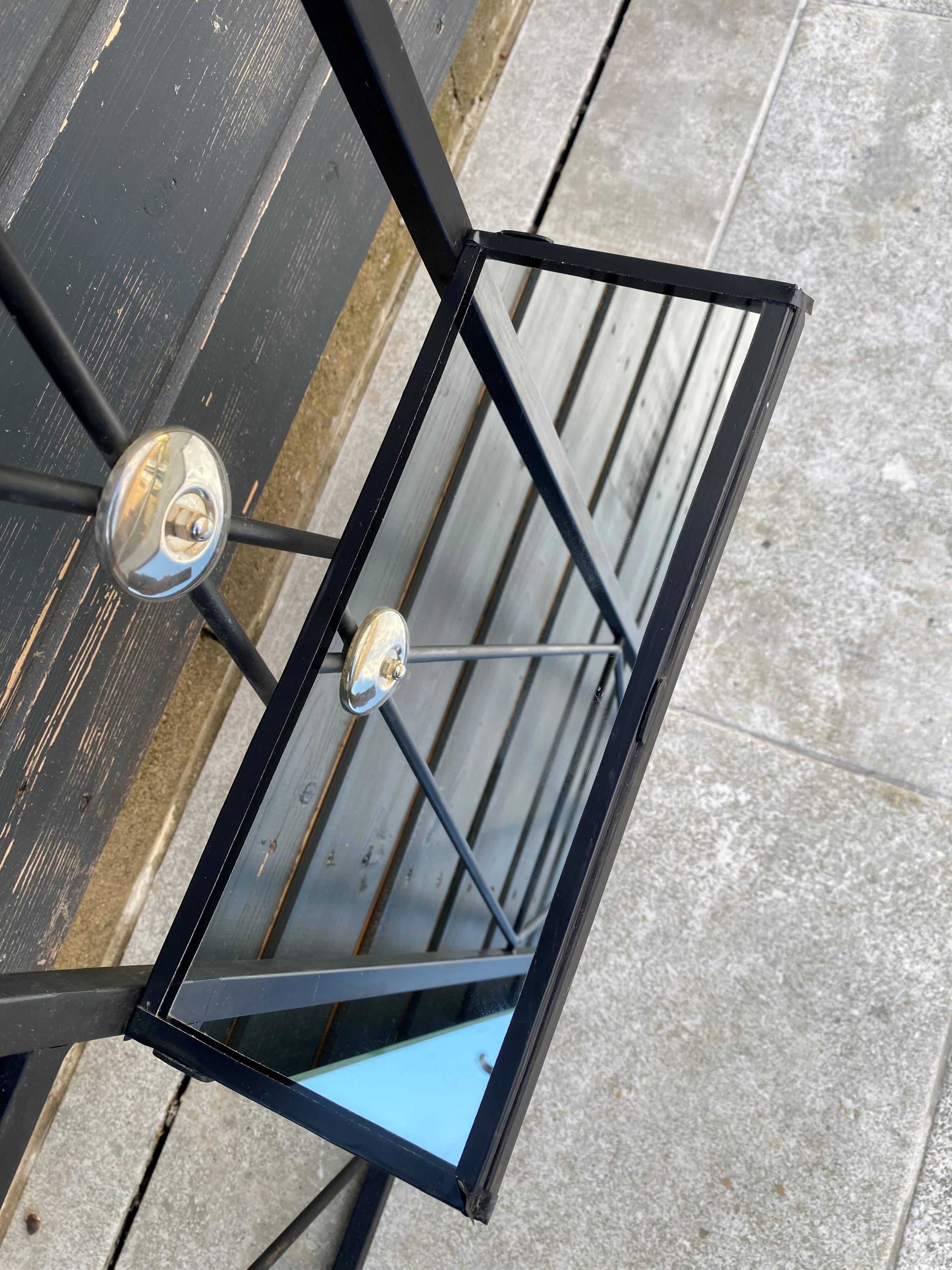 Wall-mounted coat rack mirror entrance 182x64cm vintage 1950s