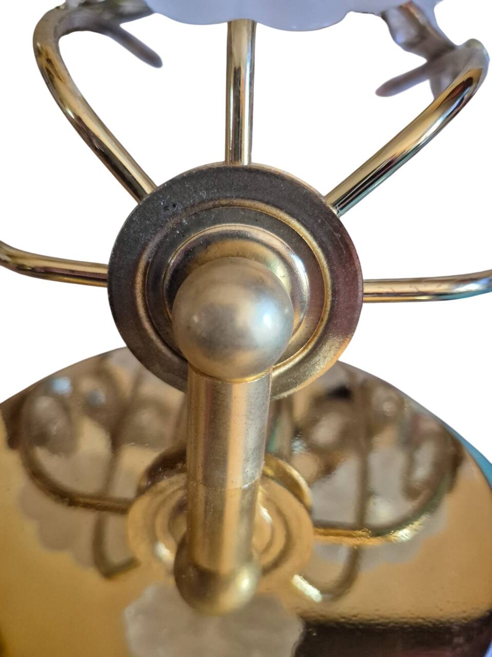Pair of Banci Florence gold metal and crystal flower wall sconces