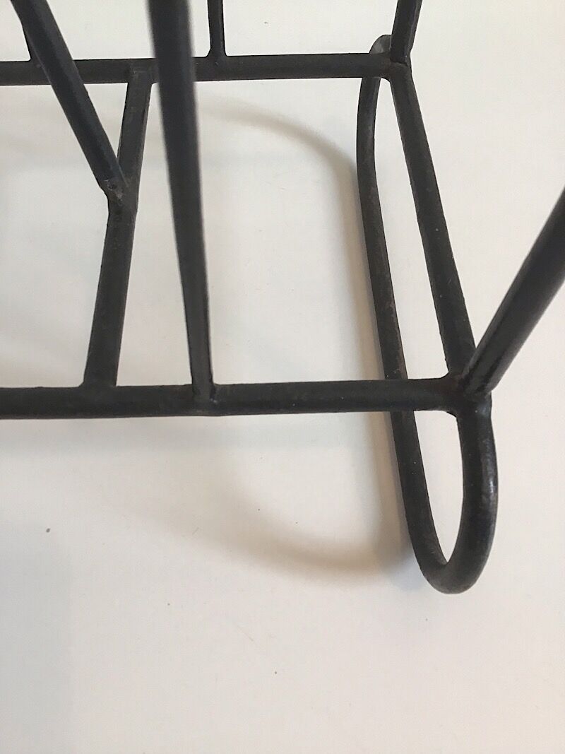 Vintage metal magazine holder, modernist style