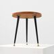 Mid‑Century Tripod Side Table with Black Tapered Legs and Brass Feet, Italy