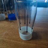 Set of 5 vintage screen-printed glasses