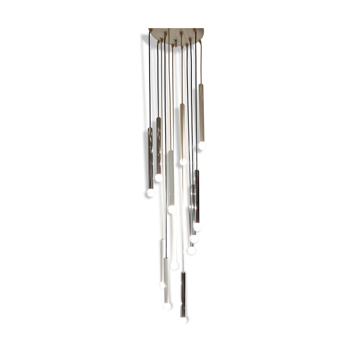 Lustre en cascade chromé vintage années 70