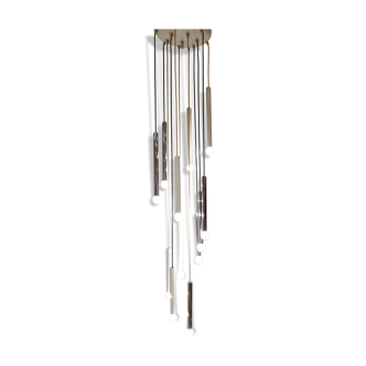 Vintage chrome cascading chandelier 1970s