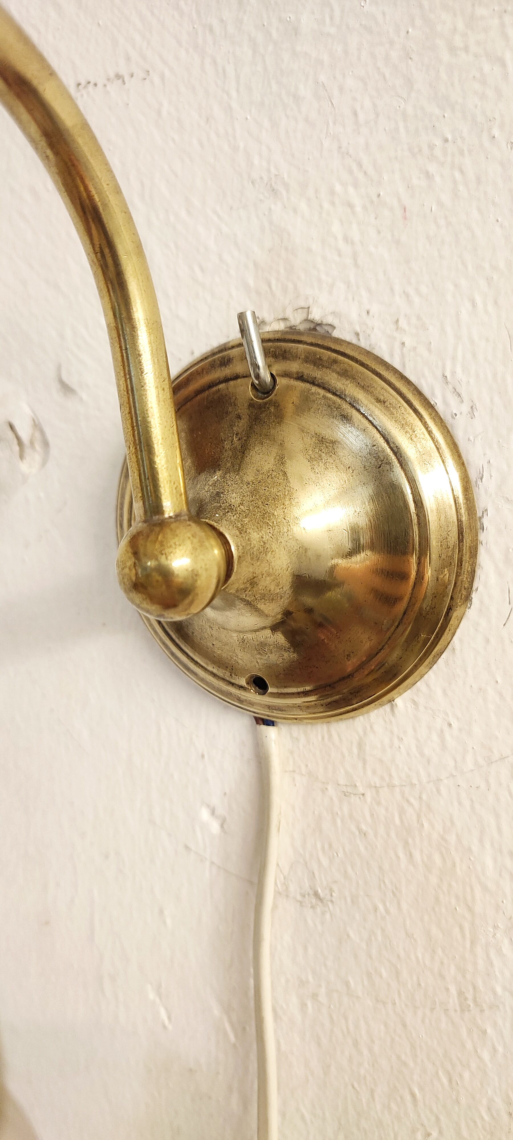 Bronze and glass wall lamp. Spain, 1940s.
