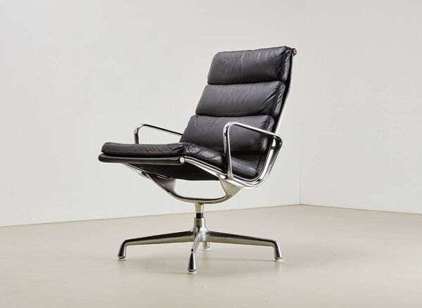 Fauteuil lounge Charles & Ray Eames EA216 Soft Pad pour Herman Miller 1969