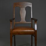 Art Deco Oak Armchair, 1920s–30s