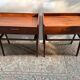 Tables de chevet danoises en teck avec étagères à cordes, 1967, lot de 2