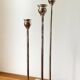 CANDLE HOLDER 3 Lights METAL Patinated Chrome