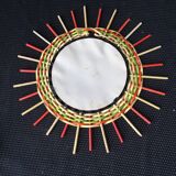 Miroir soleil vintage en rotin 35cm