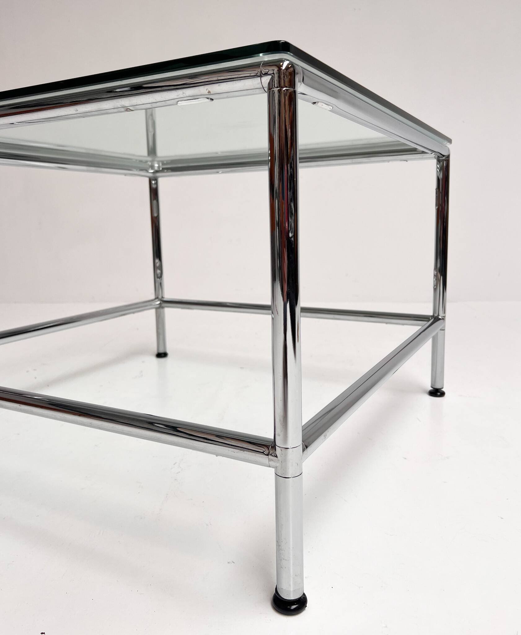 Square glass coffee table 71 x 71 cm, 1990s