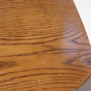 Set of 3 brutalist chairs with arched cut-outs and turned legs