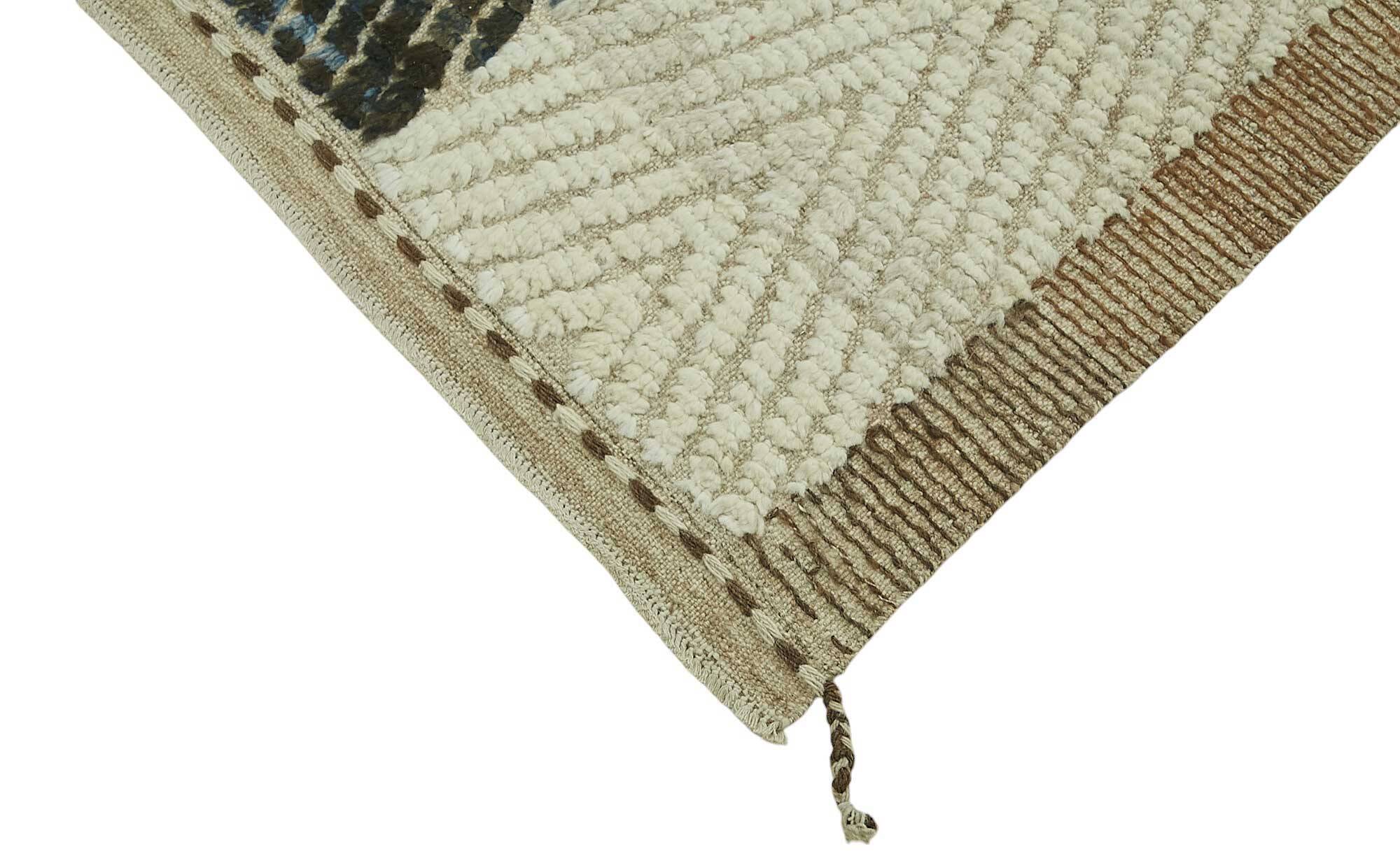 Handwoven Tribal One of a Kind 271 cm x 357 cm Beige Wool Carpet