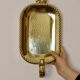 Pair of Swedish brass wall sconces from the mid-century.