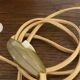Alabaster lamp, 2m fabric cable, braided jute lampshade