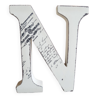 Wooden letter N