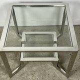 Chrome and glass coffee table / end table