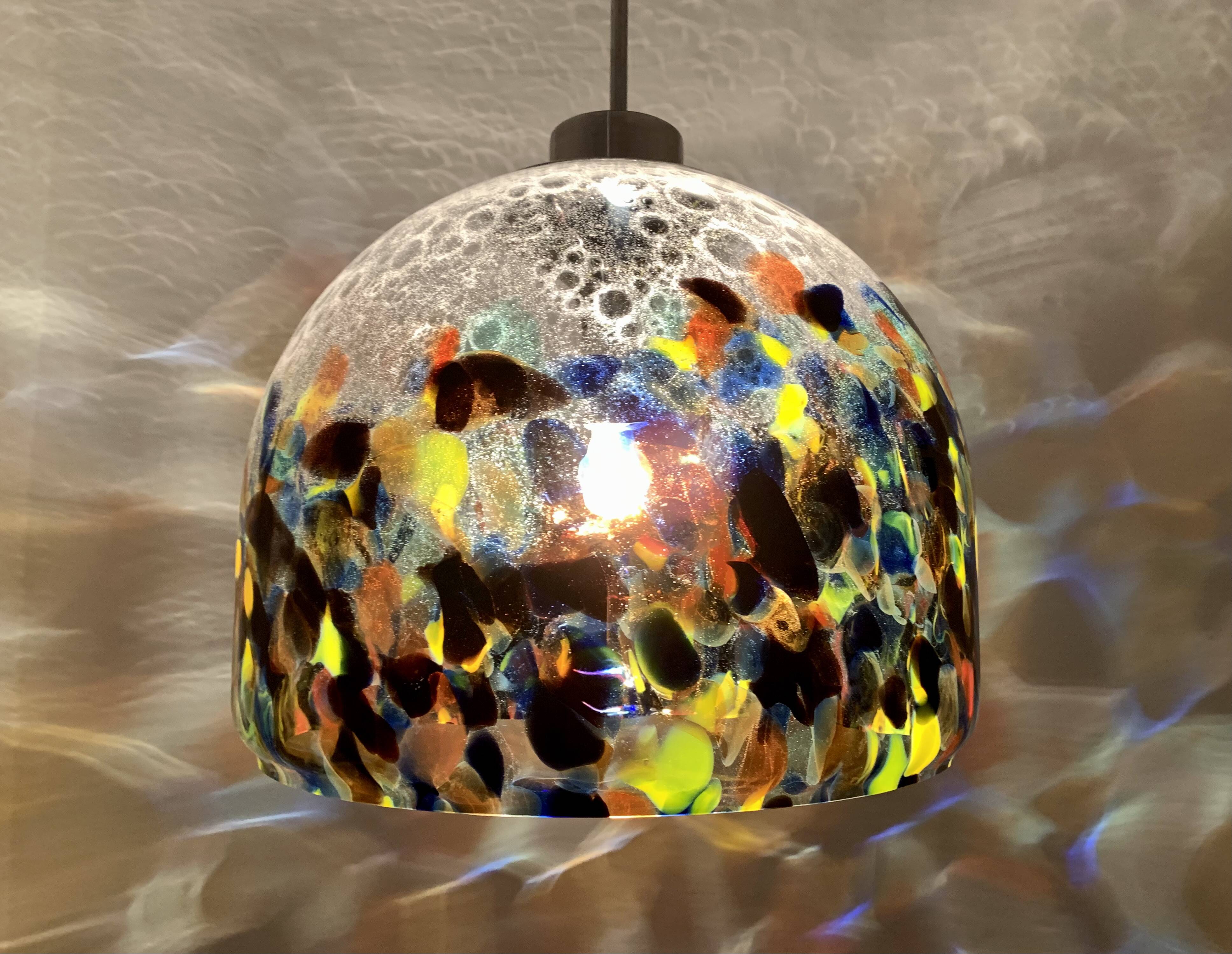 Large Colorful Murano Glass Pendant Lamp