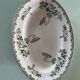 Plat ovale terre de fer fleurs Saint Amand