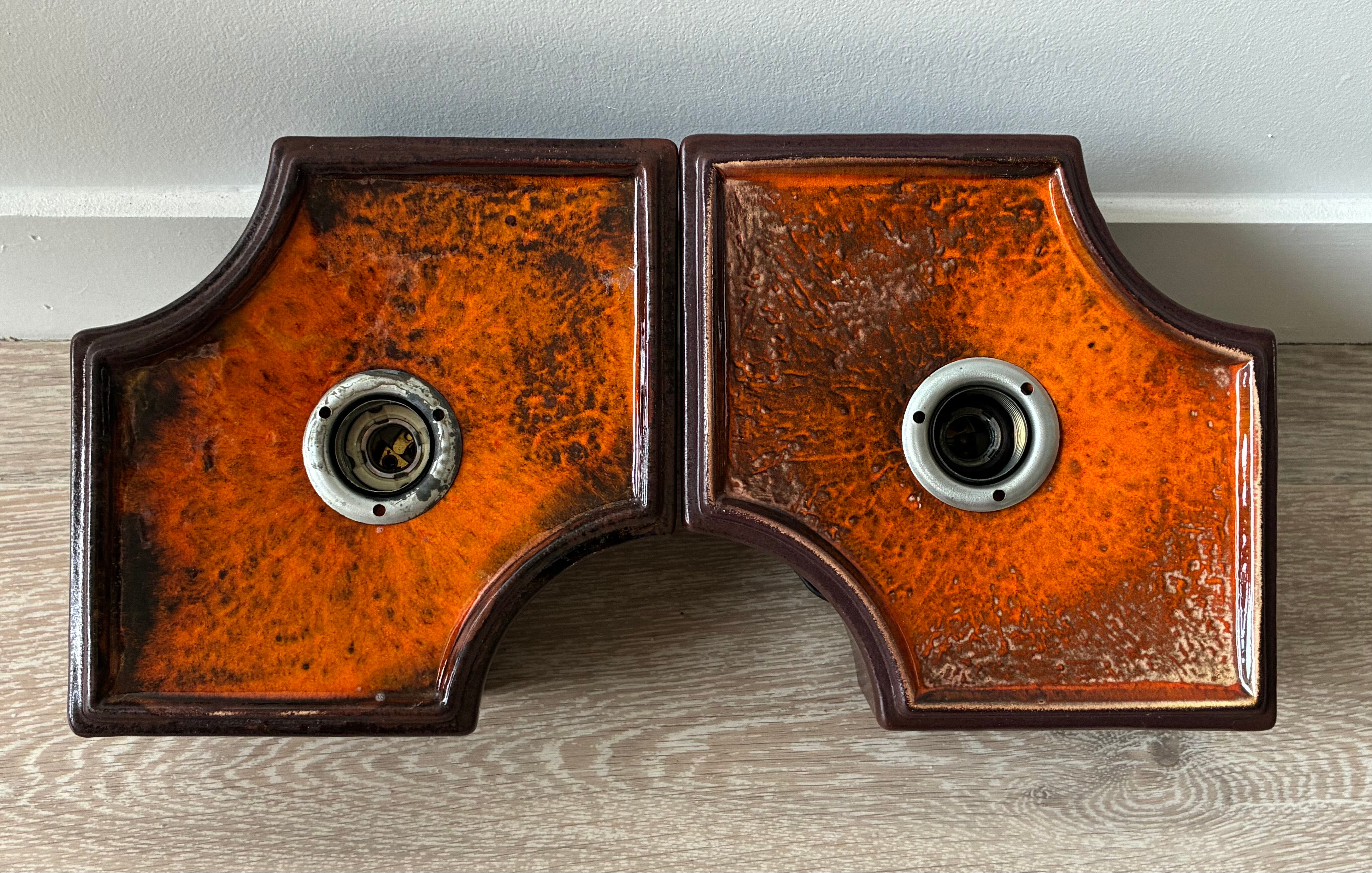 Pair of Fat Lava wall lights