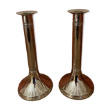 Silver metal candle holders