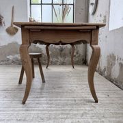 Table de ferme merisier pieds galbés XIXème
