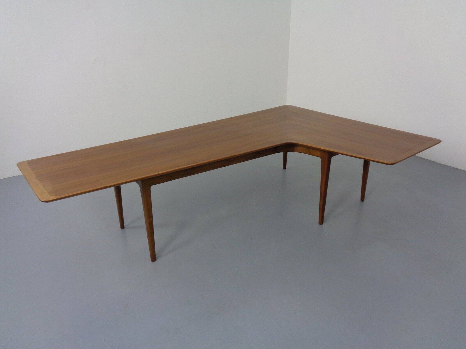Large Danish Boomerang Teak Coffee Table, 1960s