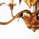 Lustre floral vintage doré par Hans Kögl