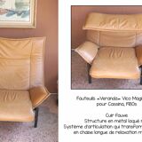 Fauteuils «Veranda» , Cuir fauve par Vico Magistretti , Édition Cassina, 19