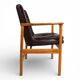 Fröscher leather armchair by Ib Kofod-Larsen, 1960