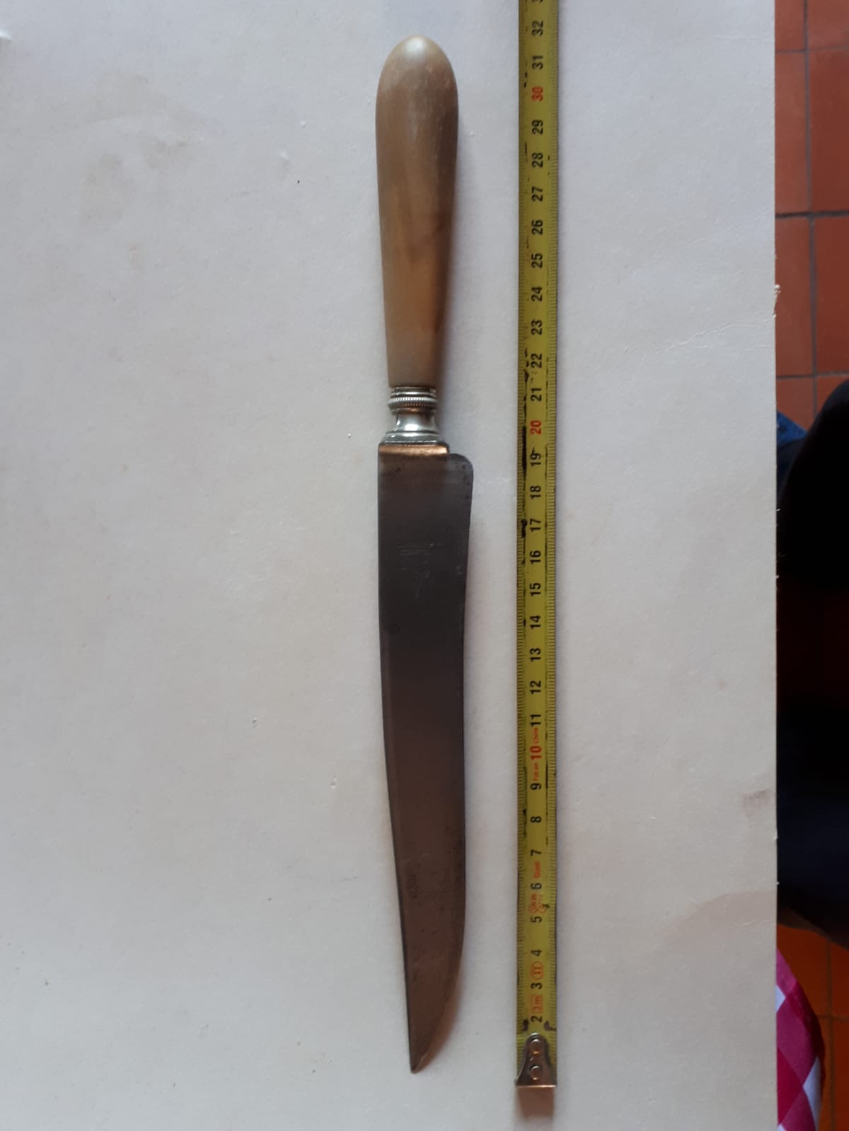 Grand couteau manche corne, lame acier