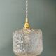 Suspension globe vintage en verre transparent