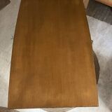 Scandinavian wooden and black table, 50s-70s
