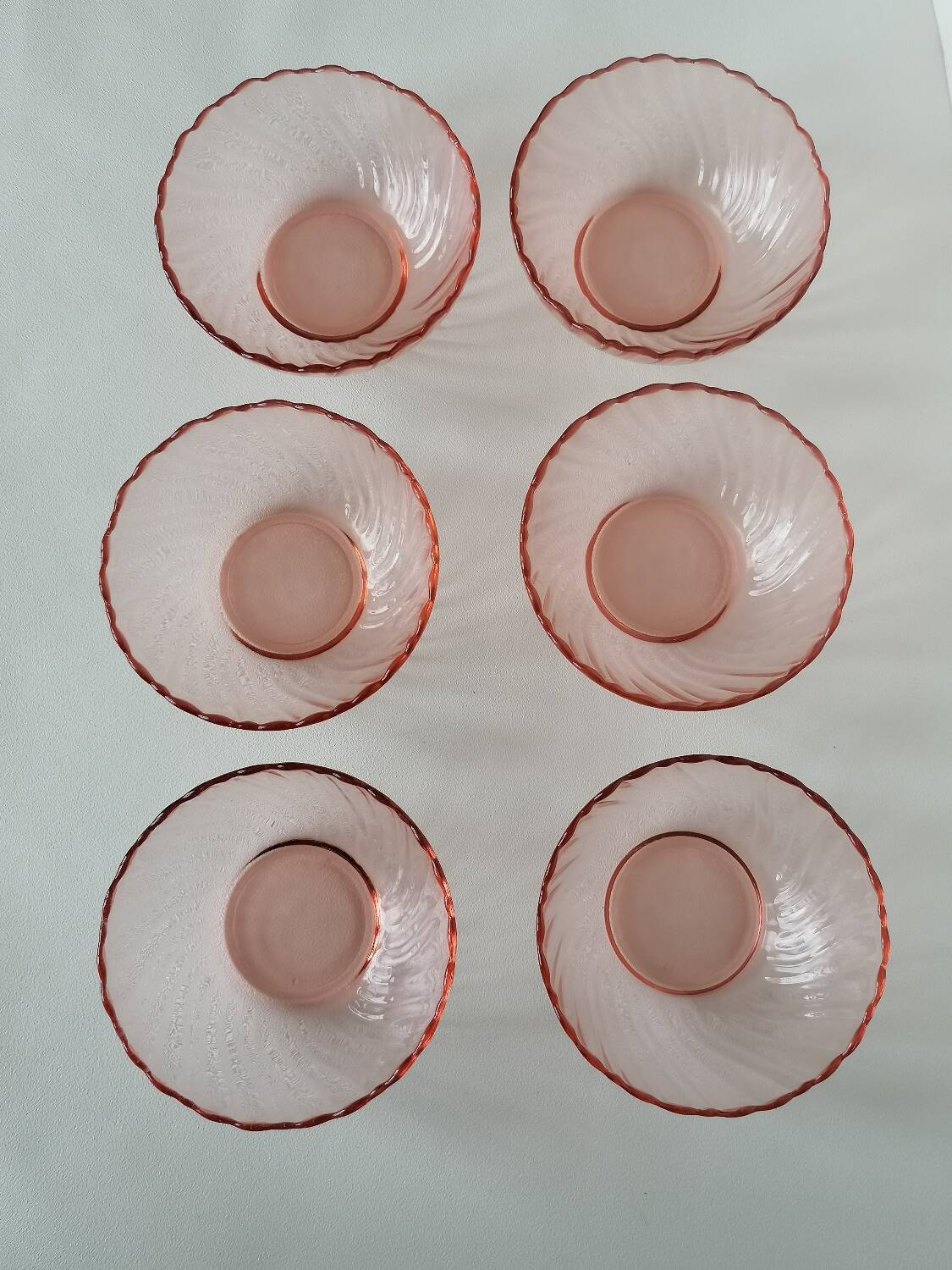 6 pink glass bowls rosaline collection