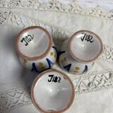 Set of 3 handmade decorated egg cups J 182