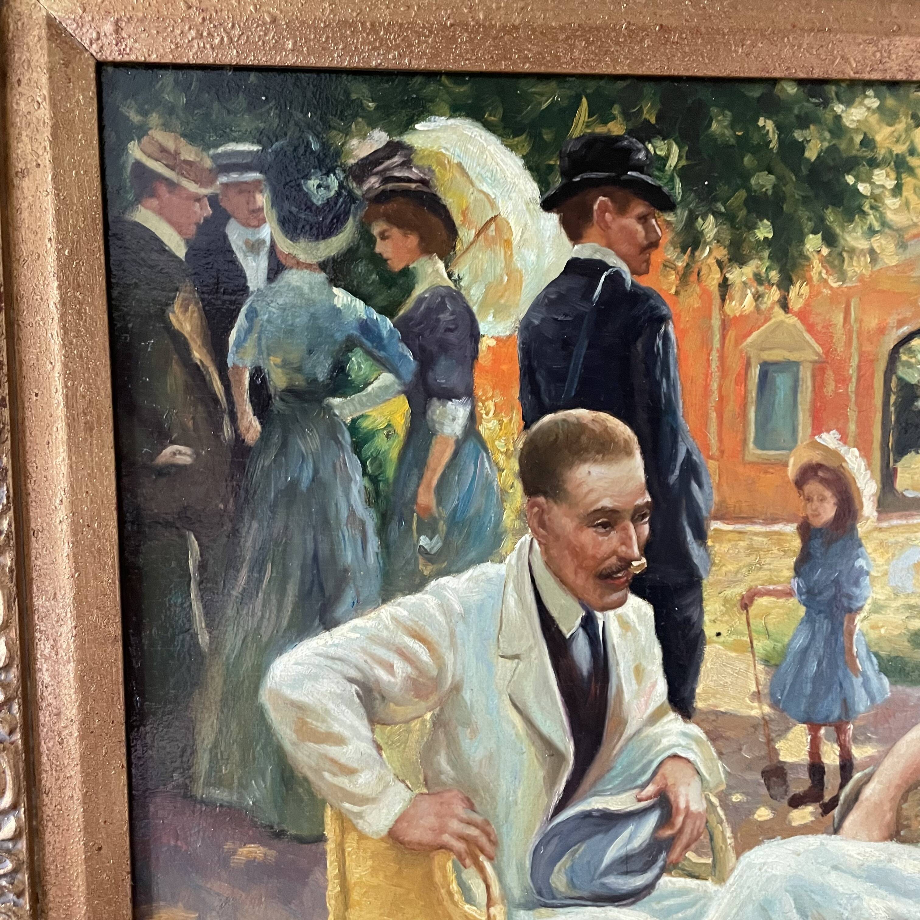 Oil on panel after Oscar Arthur Bluhm 99x73cm