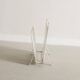 Vintage French Mid Century Mathieu Matégot White Metal Magazine Rack, 1950s