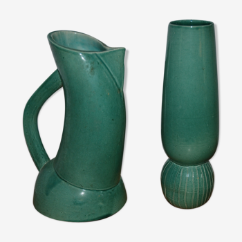 Matching vase and pitcher