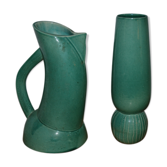 Matching vase and pitcher